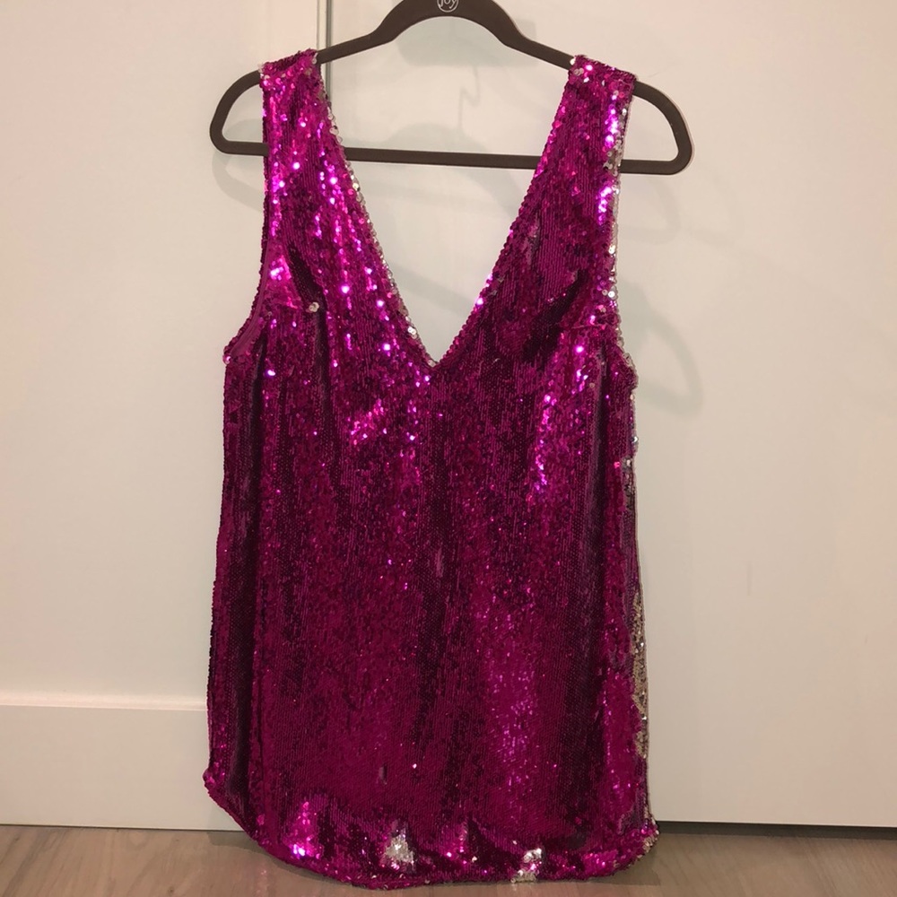 free people pink sequin dress